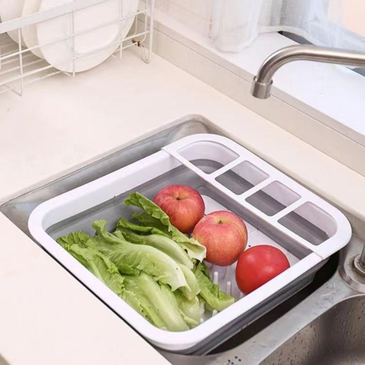 New foldable drain rack for kitchen dishes and utensils, multi-functional sink drain rack and drying rack