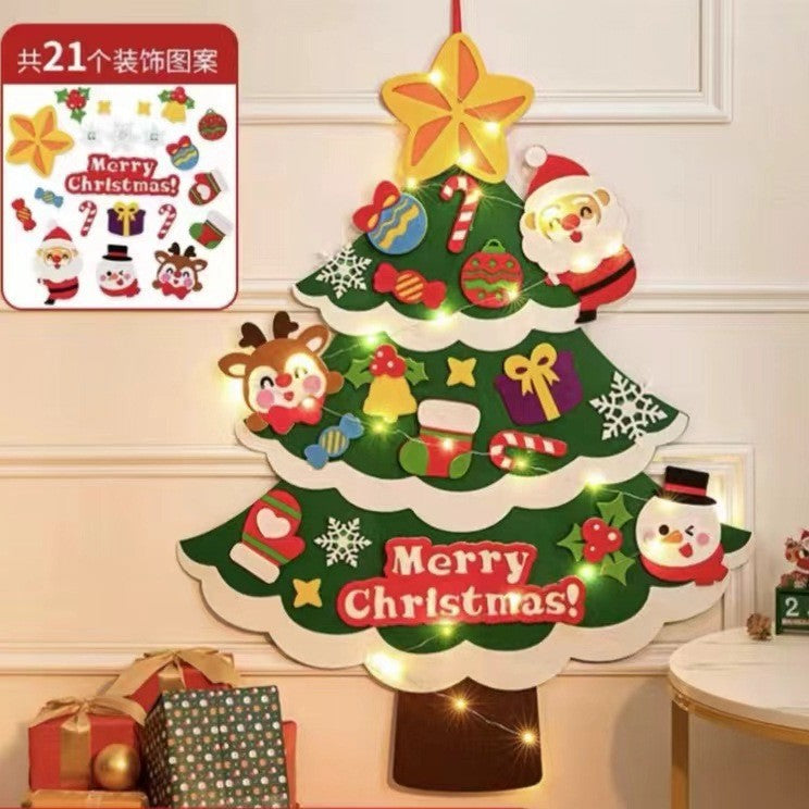 Cross-border new felt Christmas tree Christmas decorations children DIY felt cloth Christmas tree Christmas children's ornaments