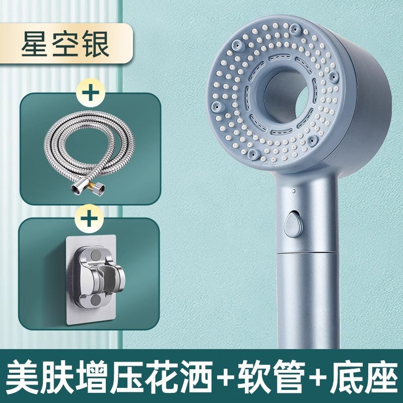 Hot sale German household super-strong booster shower head bathroom water heater turbine large water outlet five-speed filter shower