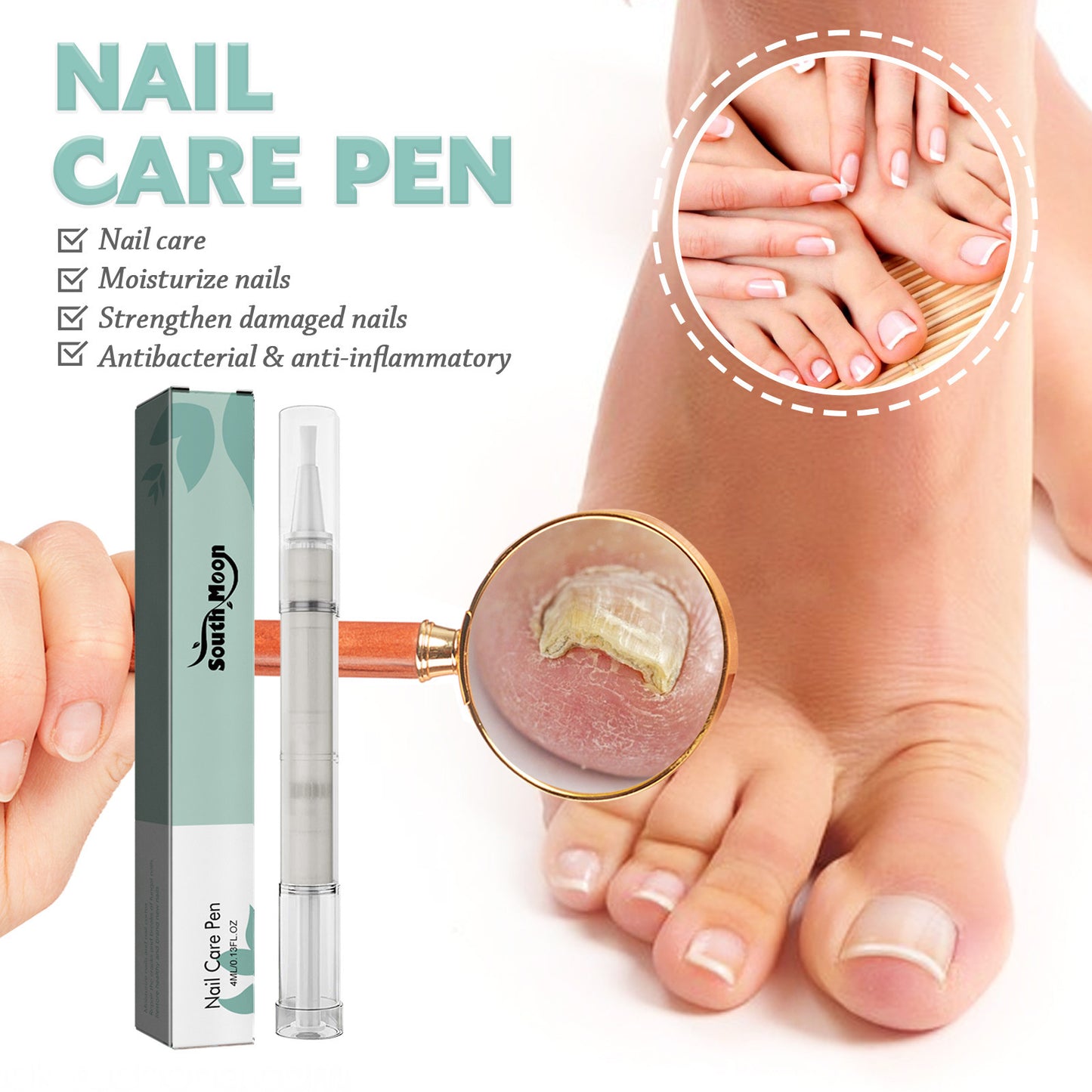 South moon nail repair pen nail remover dead skin barbs onychomycosis care nutrition moisturizing repair pen