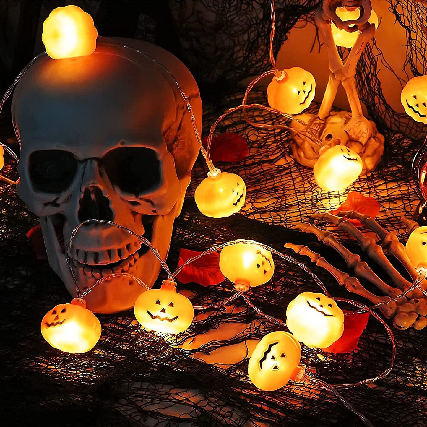 Small pumpkin string lights Halloween carnival pumpkin lights string bar decoration supplies pumpkin lights glowing small light strings