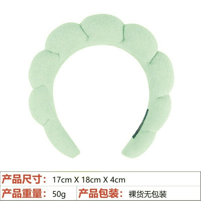 European and American cross-border hot-selling high-top hair accessories for women to wash their faces and bathe, cloud sponge headbands for makeup removal and hair ties