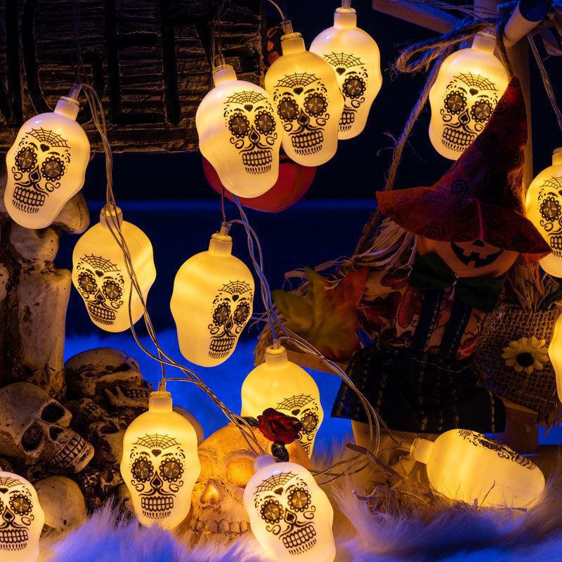 Halloween pumpkin light string festive atmosphere decoration skull small light string bar shopping mall event scene layout light string