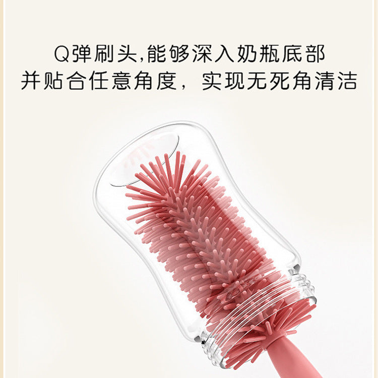 Cross-border special food grade silicone bottle brush portable three-in-one multi-functional cleaning brush straw baby bottle brush