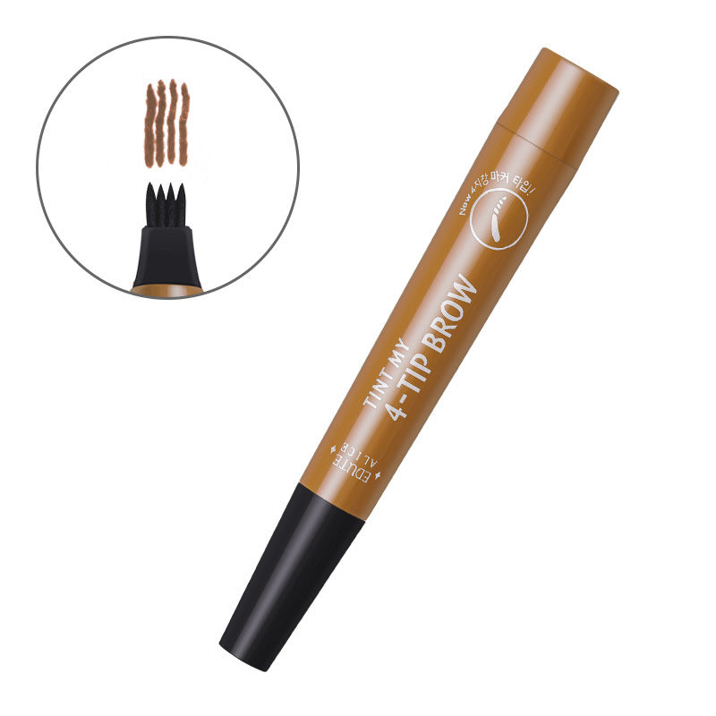 Wild eyebrow four-head eyebrow pencil four-pronged water eyebrow pencil anti-sweat thin four-claw durable non-smudge tattoo multi-color one-piece delivery