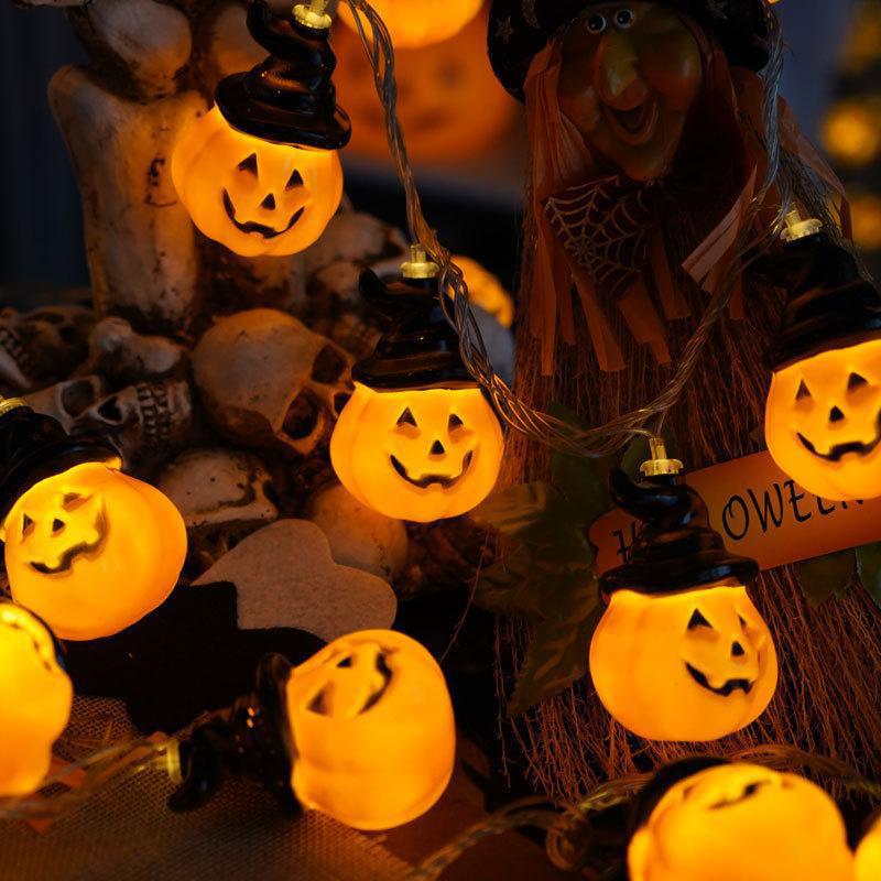 Halloween pumpkin light string festive atmosphere decoration skull small light string bar shopping mall event scene layout light string