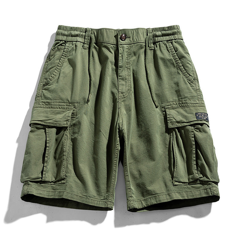 Summer new 2024 simple versatile shorts shorts solid color Japanese men's casual pants cross-border