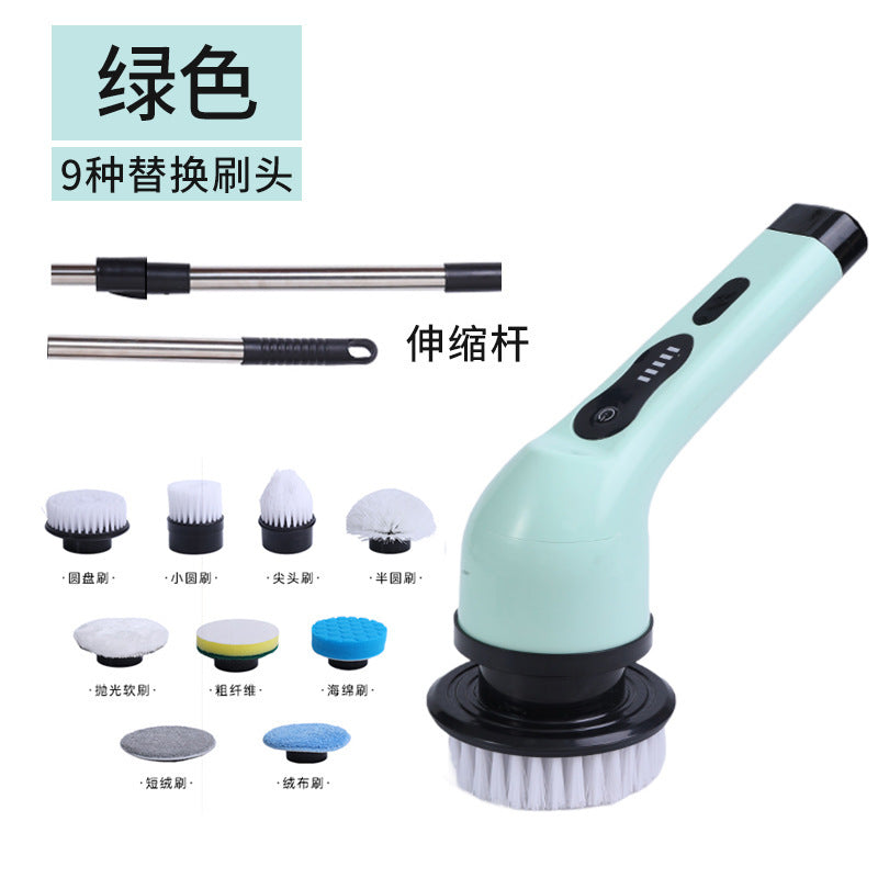 Cross-border household kitchen bathroom glass long and short dual-purpose brush handheld powerful electric multi-functional cleaning brush artifact