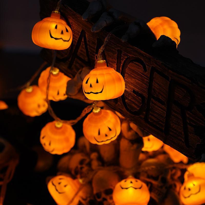 Halloween pumpkin light string festive atmosphere decoration skull small light string bar shopping mall event scene layout light string