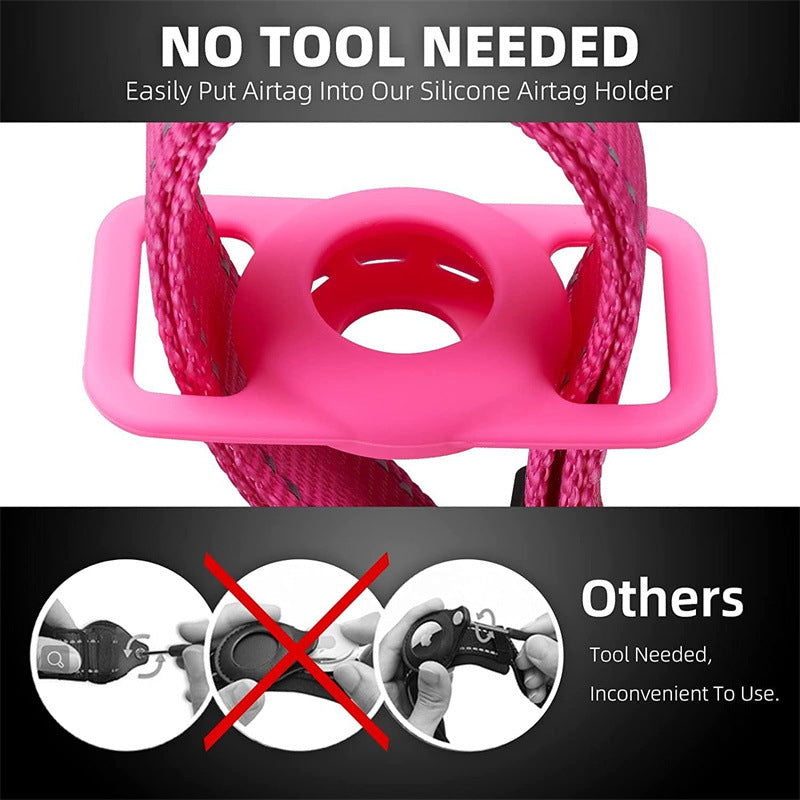 Suitable for Apple Airtag pet collars, cat collars, cross-border pet reflective adjustable dog reflective collars