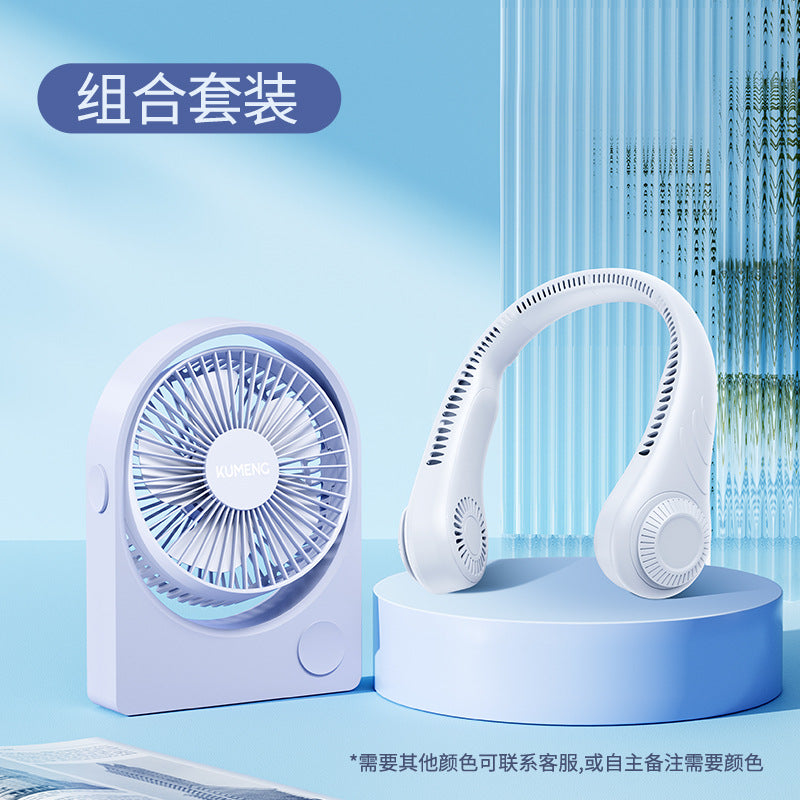 2024 new style neck hanging fan portable small USB small fan neck hanging electric fan charging silent