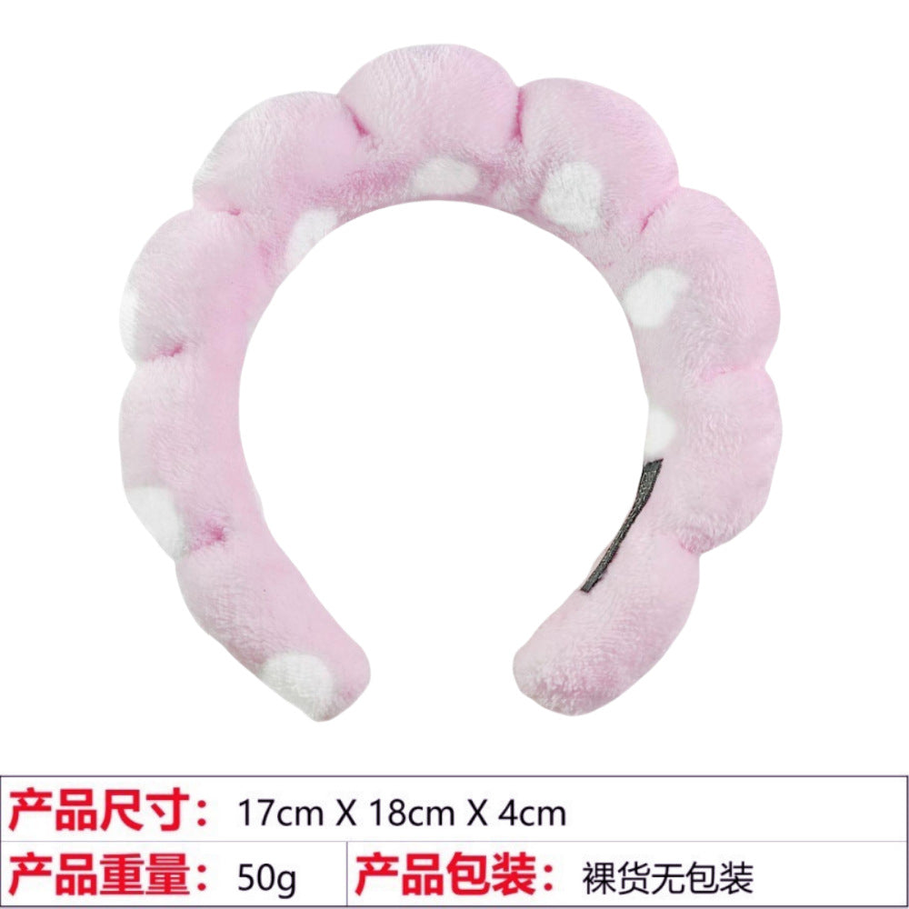 European and American cross-border hot-selling high-top hair accessories for women to wash their faces and bathe, cloud sponge headbands for makeup removal and hair ties