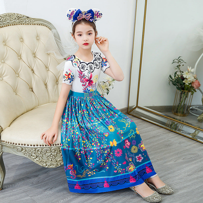 2022 Halloween Magic Full House Series Summer Children's Skirt White Suit Skirt Princess Skirt Girls Skirt Dress