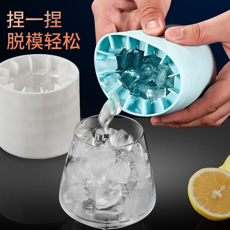 Manufacturer round ice tray wholesale 3D ice making easy demoulding food silicone mold ice storage box 1.3cm ice cubes