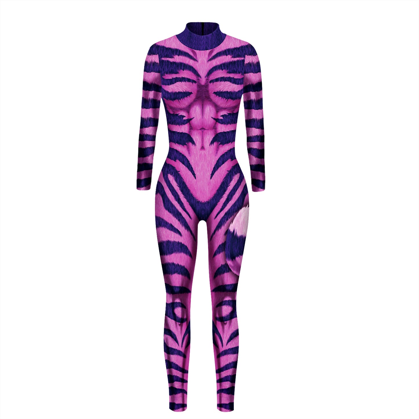 Cross-border explosion skeleton 3D digital printing Halloween cosplay costumes women's tight-fitting long-sleeved jumpsuit