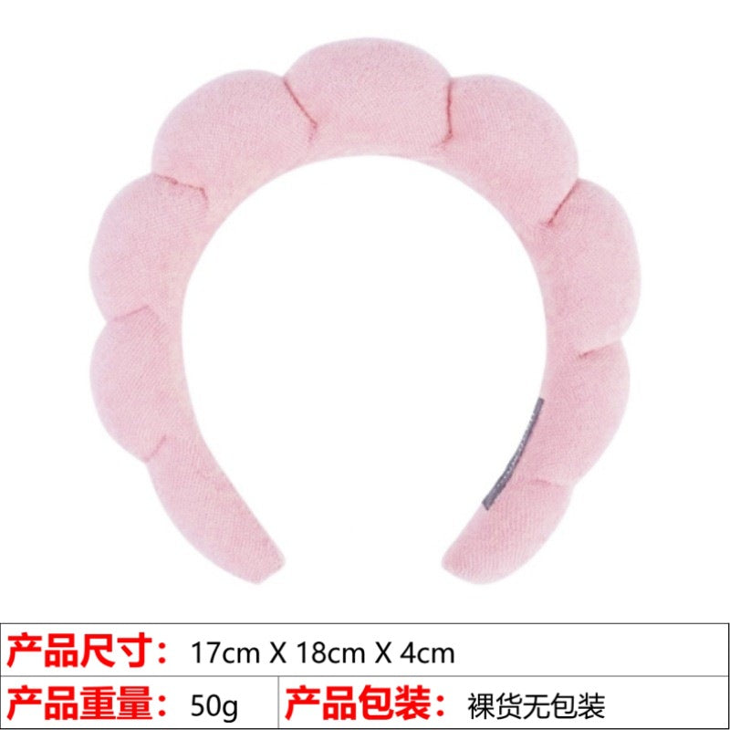 European and American cross-border hot-selling high-top hair accessories for women to wash their faces and bathe, cloud sponge headbands for makeup removal and hair ties