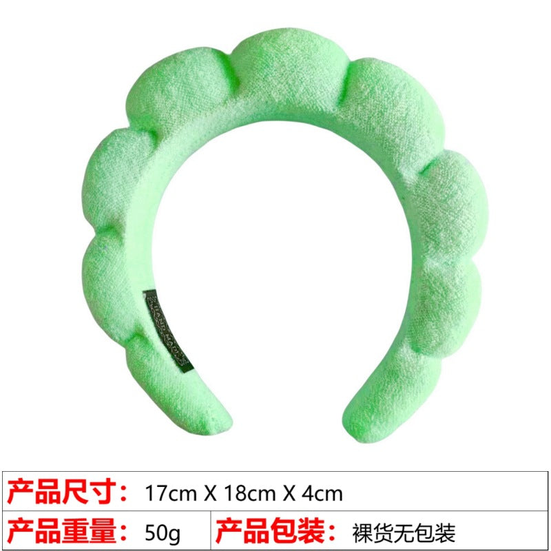 European and American cross-border hot-selling high-top hair accessories for women to wash their faces and bathe, cloud sponge headbands for makeup removal and hair ties