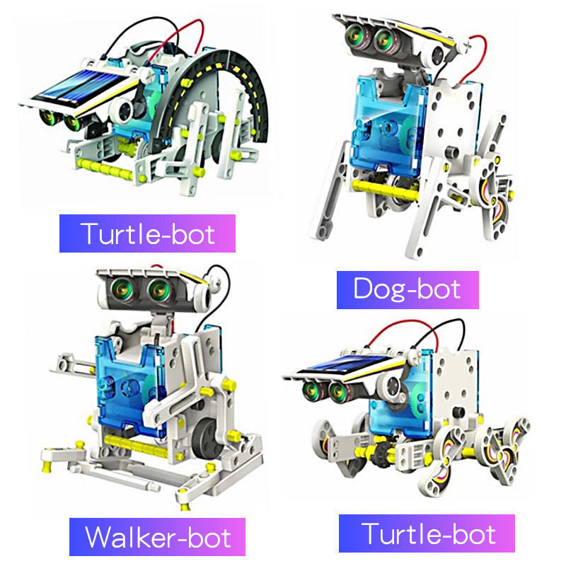 Cross-border hot selling 13-in-1 robot solar enlightenment building blocks DIY science and education puzzle assembly smart toys