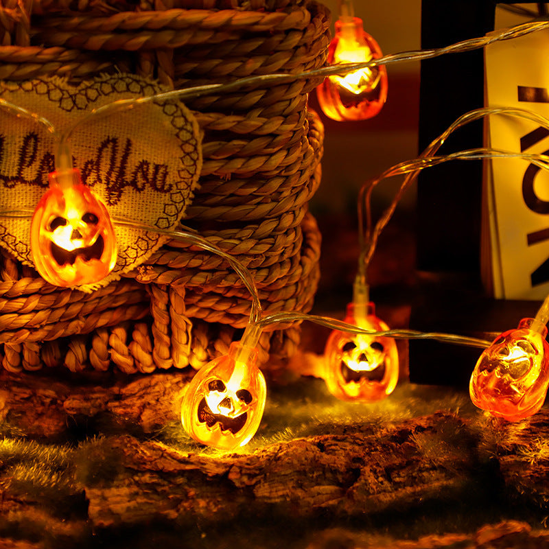 Halloween pumpkin light string festive atmosphere decoration skull small light string bar shopping mall event scene layout light string