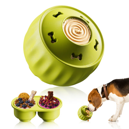 Woof Pupsicle Dog Food Dispenser Toy Silicone Slow Feeder Pet Feeding Ball TPR Teething Toy