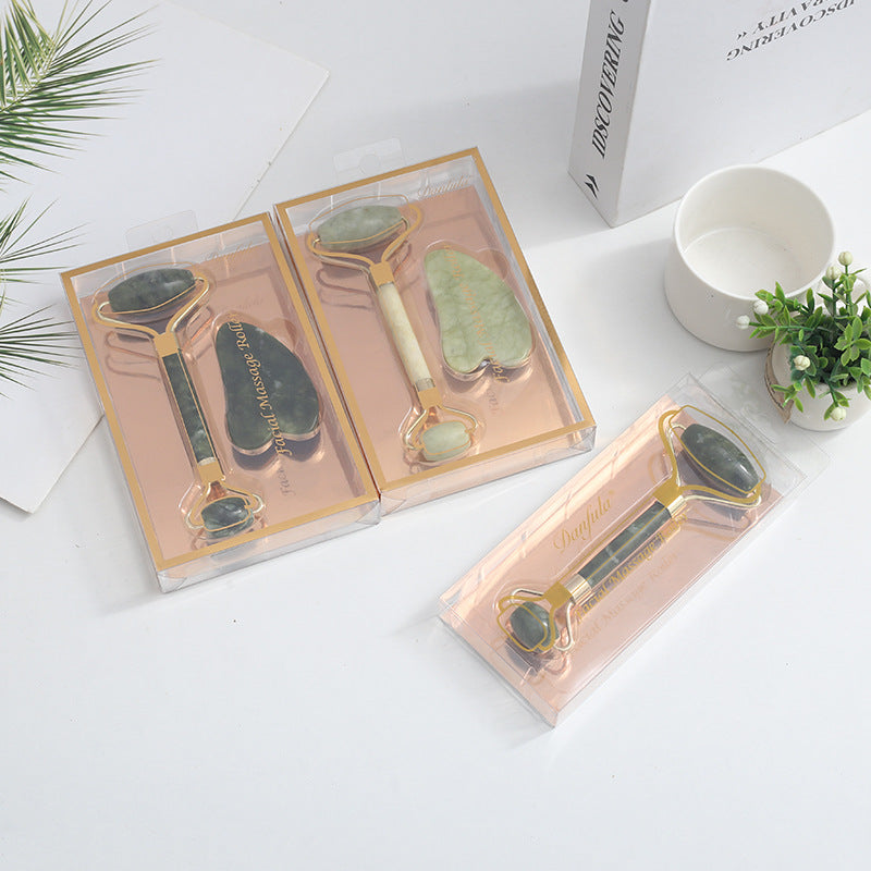 Manufacturers wholesale jade roller beauty device jade massager jade scraping board set jade massager