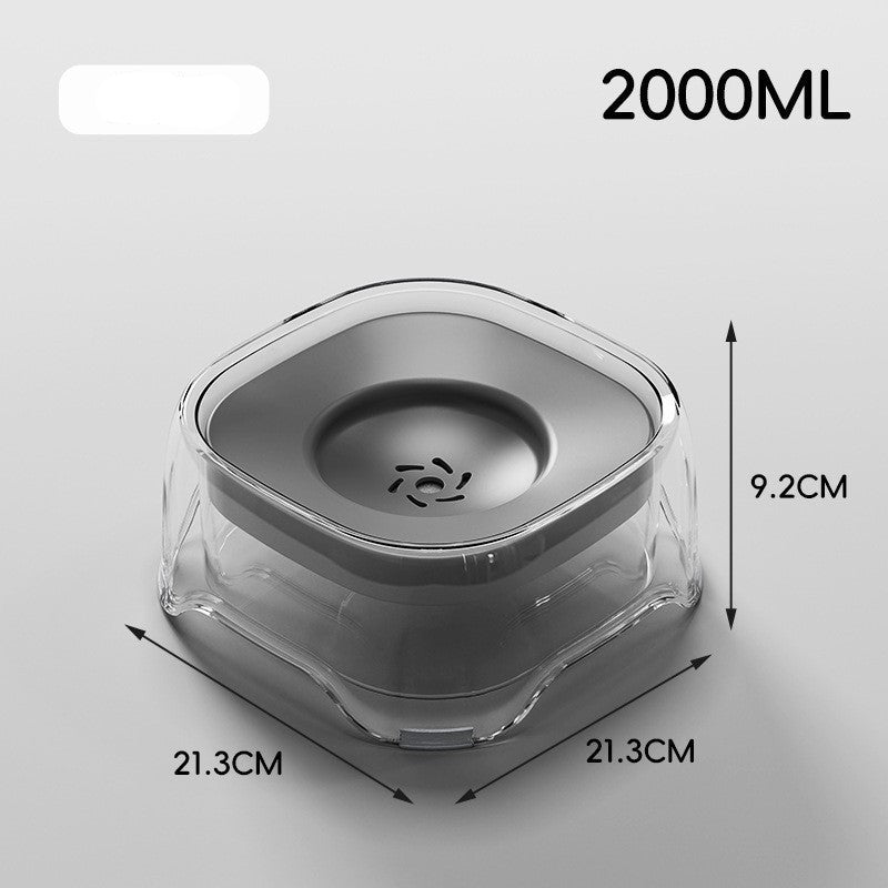 Non-wetting floating water bowl for dogs, transparent floating water bowl for pets, anti-tipping.