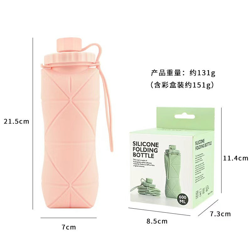 Cross-border creative new silicone folding water cup outdoor portable travel sports water cup portable cup factory spot