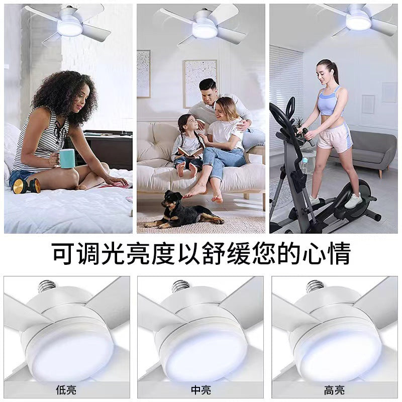 Cross-border small fan light with detachable blades, household simple with remote control 4-leaf fan light with adjustable color wholesale