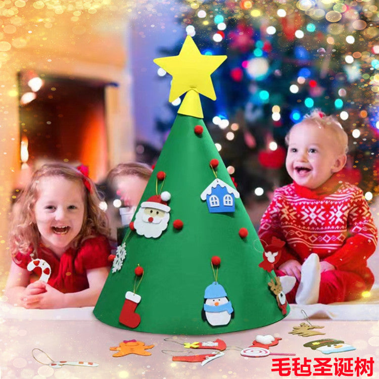 Cross-border felt Christmas tree 3D DIY cone Christmas tree Children's educational Christmas decoration Christmas pendant