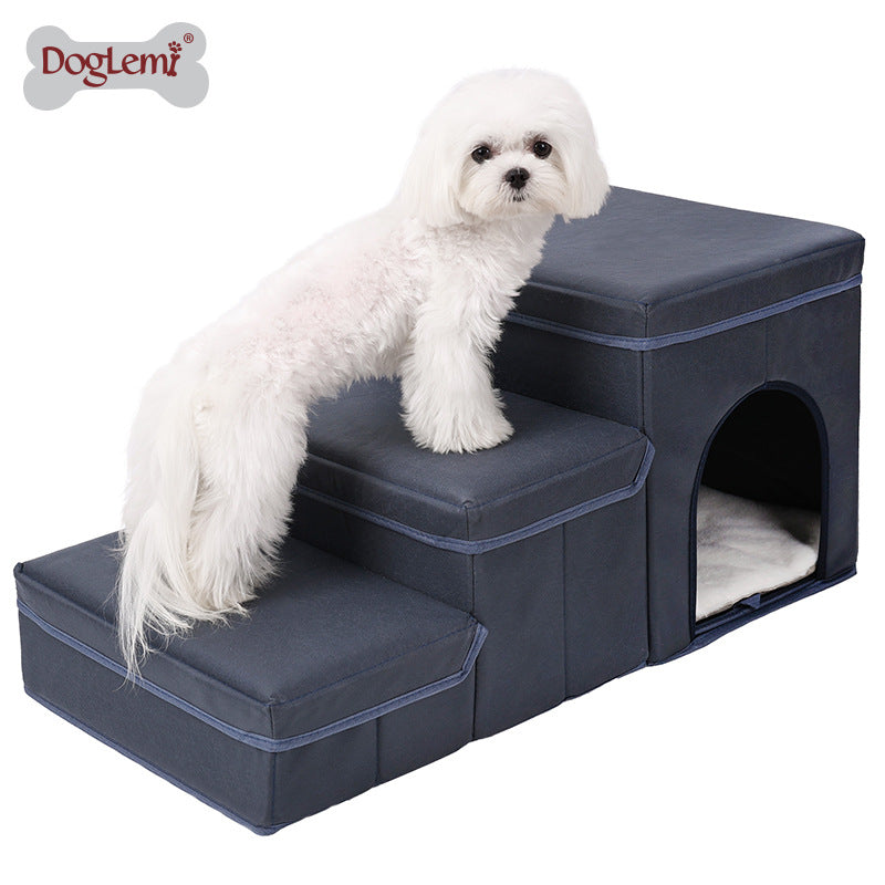 Foldable storage pet dog stairs steps bed sofa puppy climbing ladder pet supplies stairs