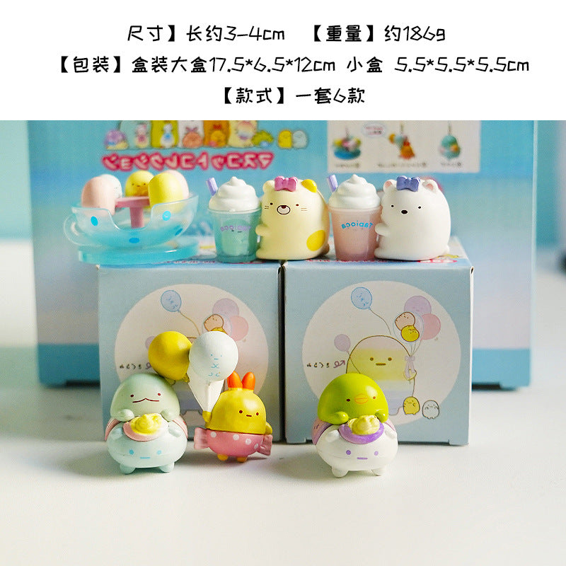 Japanese corner wall animal cartoon biological scene ornaments blind box toy doll box set a variety of