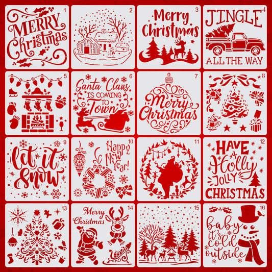 New Christmas painting template Merry Christmas Amazon hot selling painting plastic template