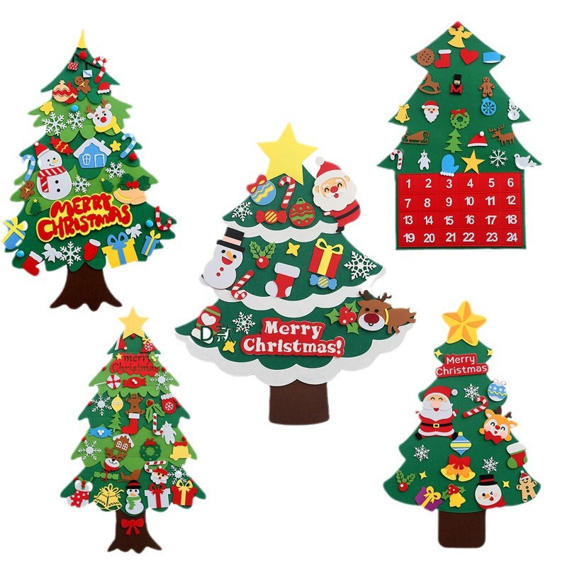 New felt Christmas tree children's handmade educational DIY Christmas decoration pendant non-woven felt Christmas tree