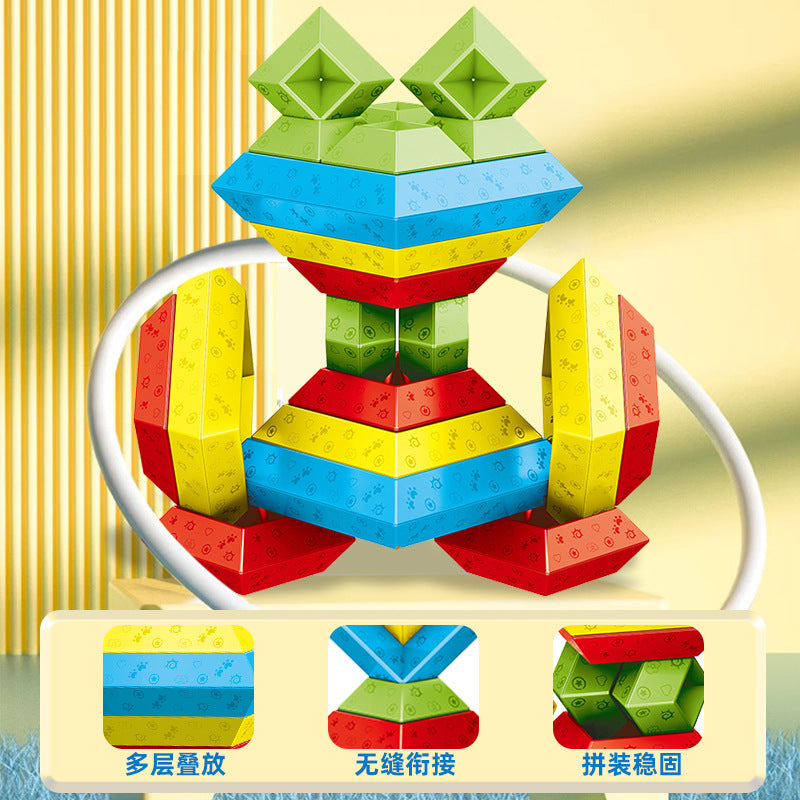 Children's building blocks pyramid large particles Luban Tower early education puzzle assembly wisdom stacking toys wholesale