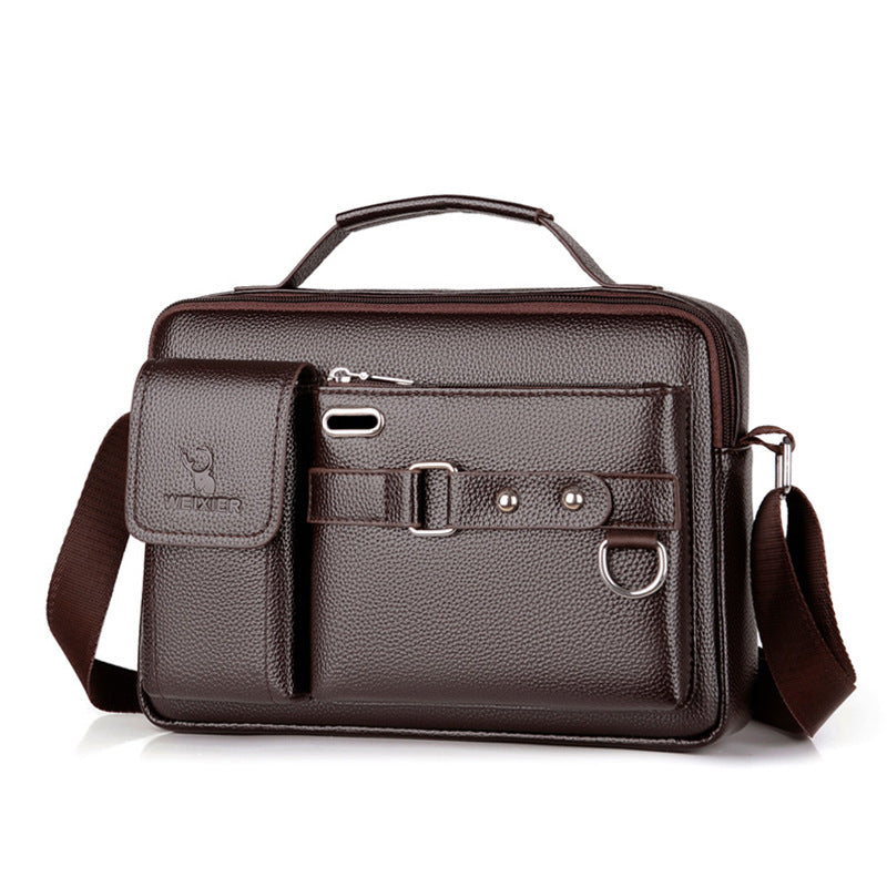 Cross-border men's shoulder messenger bag business commuter men's shoulder bag high-end men's shoulder bag men's bag