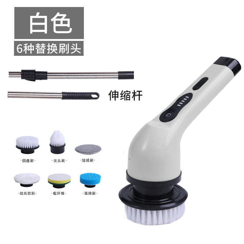 Cross-border household kitchen bathroom glass long and short dual-purpose brush handheld powerful electric multi-functional cleaning brush artifact