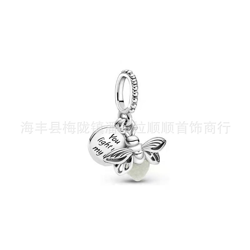 Panjia beads sterling silver S925 blue starry sky pendant pumpkin car dream catcher ocean heart beaded beads pendant