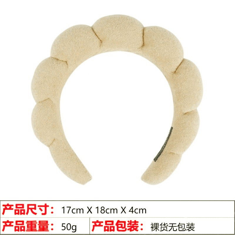 European and American cross-border hot-selling high-top hair accessories for women to wash their faces and bathe, cloud sponge headbands for makeup removal and hair ties