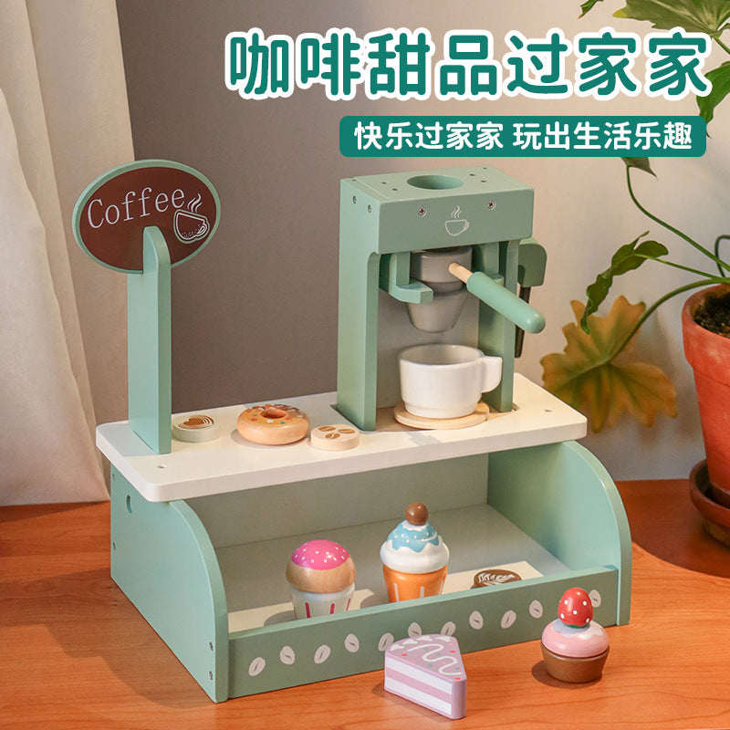 Children's simulation house tea set dessert set kindergarten playground role play early education wooden toys