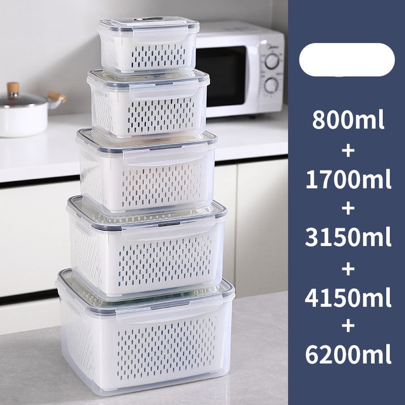 Portable outdoor storage box, double-layer drain box, sealed plastic with lid, freezer box wholesale.