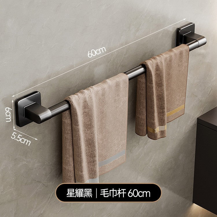 Bathroom storage rack punch-free space aluminum towel rack toilet toilet storage towel rack bathroom hardware pendant