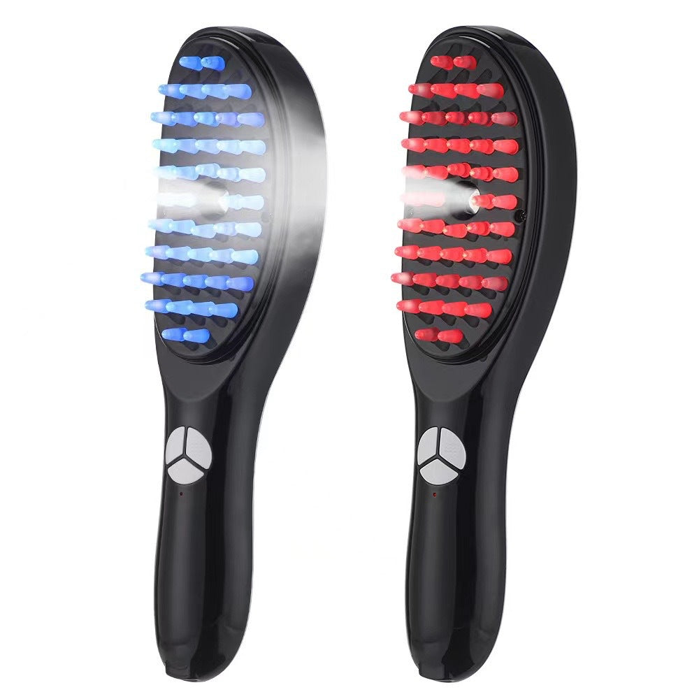 Cross-border electric massage comb, anti-hair loss meridian head massager, light therapy hair care comb, colored light hair salon massage comb