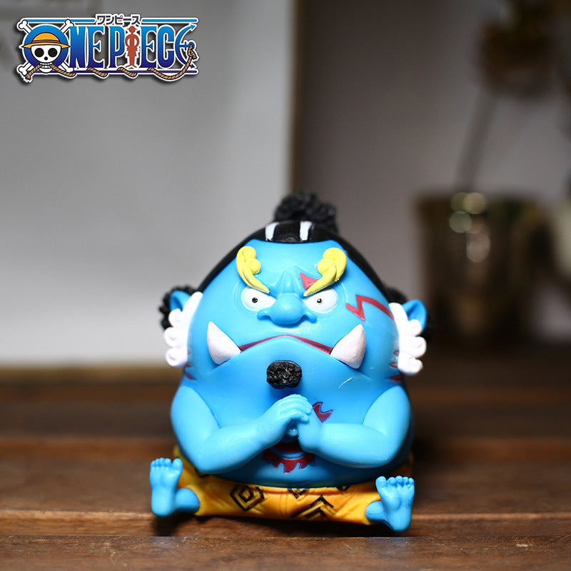 Q version of One Piece Big Head Luffy Zoro Chopper Ace Empress hand-made GK sitting doll blind box anime ornaments