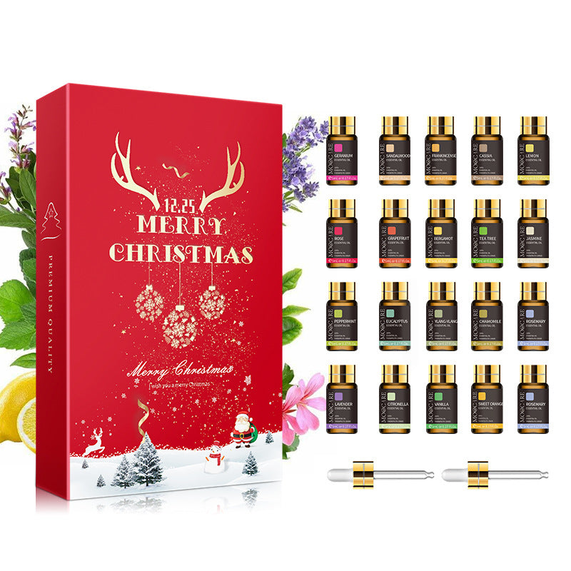 Cross-border supply of essential oil box 20 pieces 5ml facial single essential oil set Christmas gift combination package wholesale