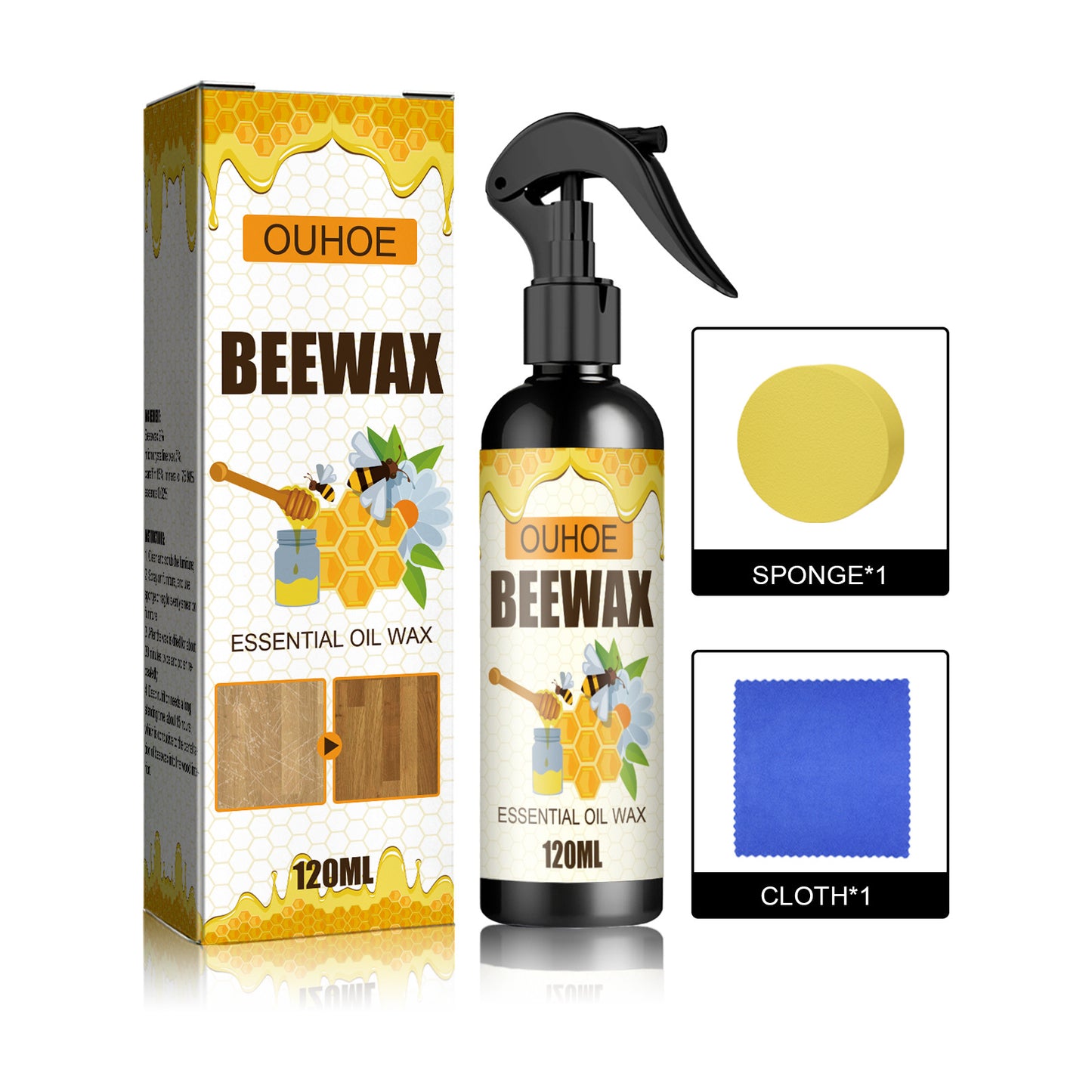 OUHOE Furniture Beeswax Spray Furniture Floor Care Polishing Waterproof Anti-dry Crack Scratch Renovation Care Wax