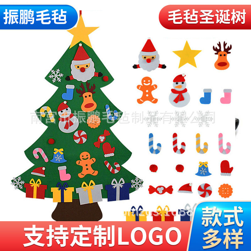 Ready-to-ship felt Christmas tree Non-woven Christmas felt decoration pendant 3D stereo mini Christmas tree