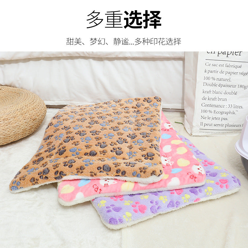 Winter pet mat cat bed four seasons universal warm flannel dog bed dog blanket cat mat pet bed wholesale