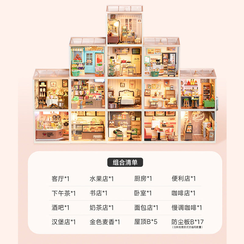 If you come to the Super World Store DIY House Model Building Block Toys Three-dimensional Puzzle Children's Educational Toy Gift