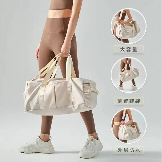 lulu same style fitness bag, wet and dry separation, large capacity yoga bag, cross-border fashion trend, lightweight sports travel bag