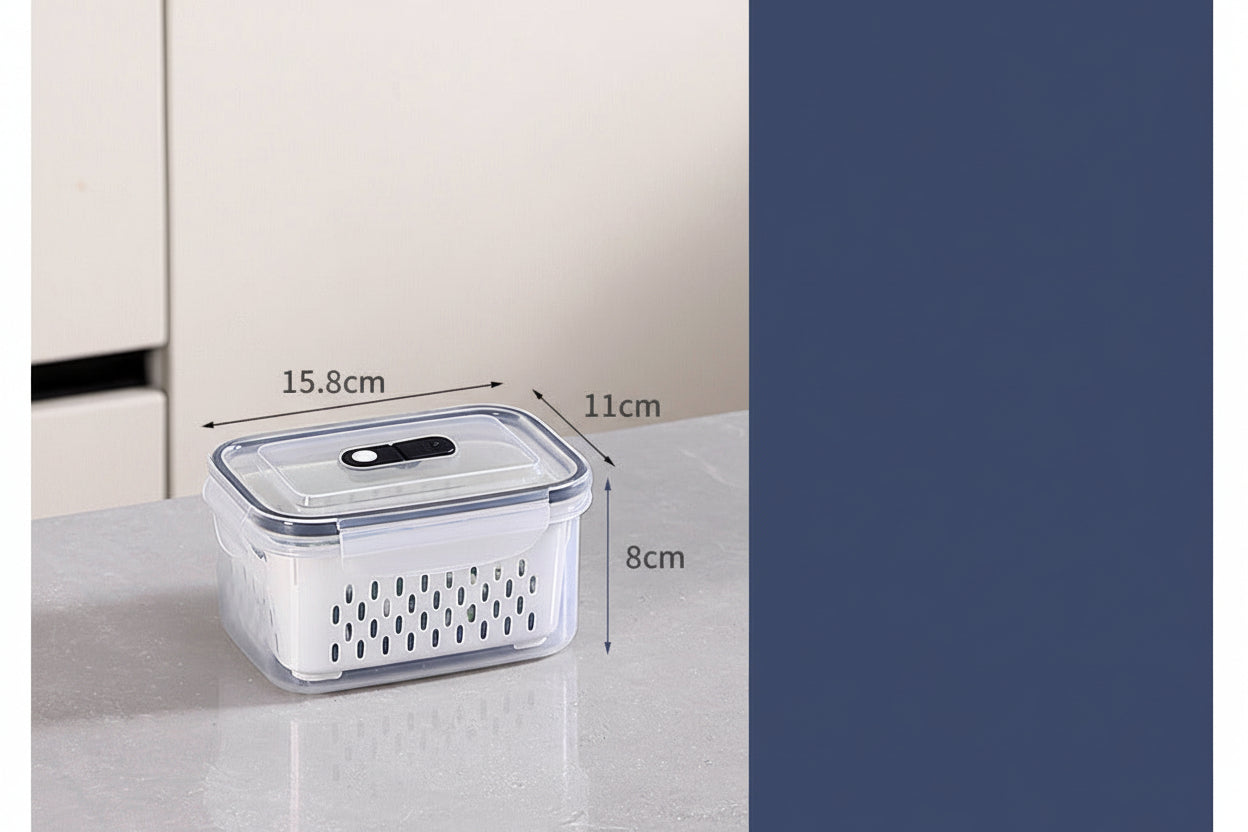 Portable outdoor storage box, double-layer drain box, sealed plastic with lid, freezer box wholesale.